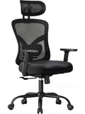 Silla Ergonomica para Oficina con Soporte Lumbar, Reposacabezas Ajustable y Respaldo Reclinable
