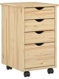 Mueble Rodante de Madera con Cajones Amplios Diseno Minimalista para Casa Oficina o Salon Marron
