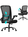Silla Giratoria de Oficina con Malla Transpirable, Apoyabrazos Plegables y Funcion Basculante