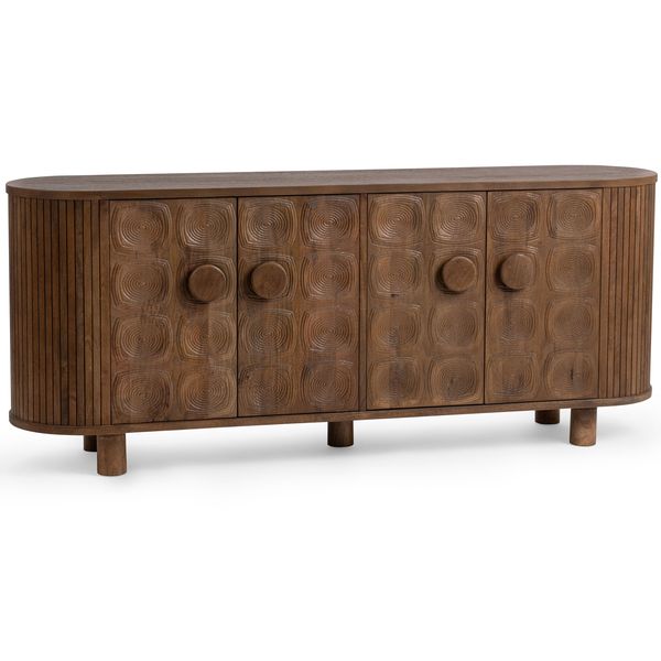 Mesa auxiliar Lindy de ratán, natural