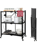 Libreria Metalica Plegable de Tres Alturas con Estilo Industrial para Almacenamiento Negro
