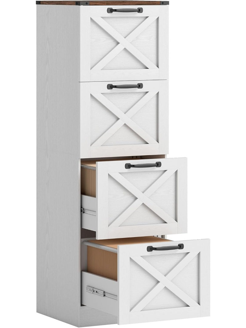 Unidad Compacta de Archivo para Escritorio con Dos Cajones para Carpetas A4 y Carta Acabado Blanco