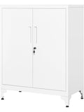 Unidad de Almacenamiento Metalica con Puertas Cerradas Cerradura de Seguridad y Diseno Multifuncional Blanco Mate