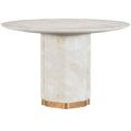 Mesa de comedor rectangular Denver, latón antiguo