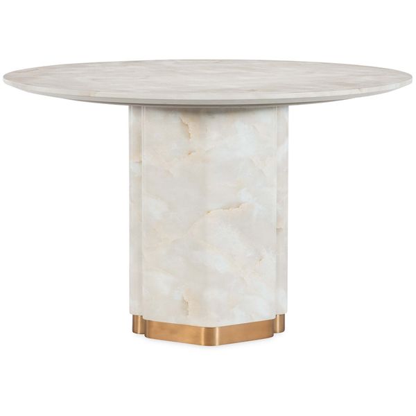 Mesa de comedor rectangular Denver, latón antiguo